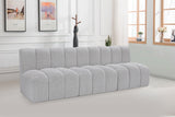 Arc Grey Boucle Fabric Modular Sofa 102Grey-S3F Meridian Furniture