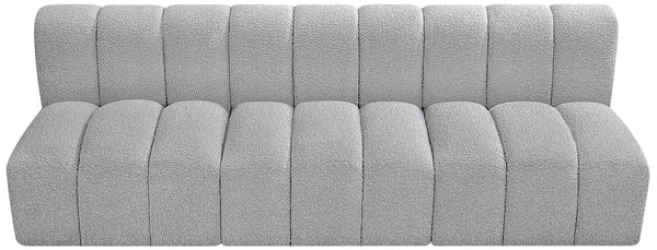 Arc Grey Boucle Fabric Modular Sofa 102Grey-S3F Meridian Furniture