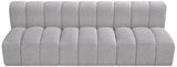 Arc Grey Boucle Fabric Modular Sofa 102Grey-S3F Meridian Furniture