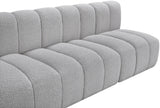 Arc Grey Boucle Fabric Modular Sofa 102Grey-S3F Meridian Furniture