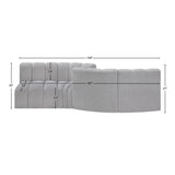 Arc Grey Boucle Fabric Modular Sofa 102Grey-S4A Meridian Furniture