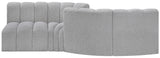 Arc Grey Boucle Fabric Modular Sofa 102Grey-S4A Meridian Furniture