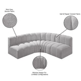 Arc Grey Boucle Fabric Modular Sofa 102Grey-S4B Meridian Furniture