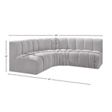 Arc Grey Boucle Fabric Modular Sofa 102Grey-S4B Meridian Furniture