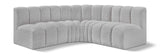 Arc Grey Boucle Fabric Modular Sofa 102Grey-S4B Meridian Furniture