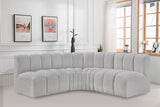 Arc Grey Boucle Fabric Modular Sofa 102Grey-S4B Meridian Furniture