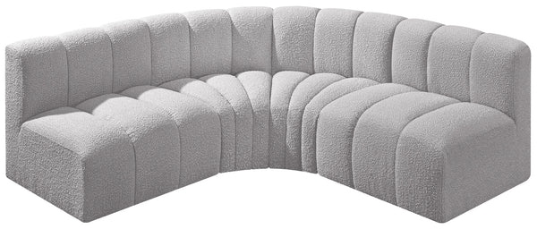 Arc Grey Boucle Fabric Modular Sofa 102Grey-S4B Meridian Furniture