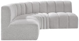 Arc Grey Boucle Fabric Modular Sofa 102Grey-S4B Meridian Furniture