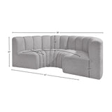 Arc Grey Boucle Fabric Modular Sofa 102Grey-S4C Meridian Furniture