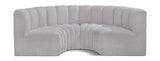 Arc Grey Boucle Fabric Modular Sofa 102Grey-S4C Meridian Furniture