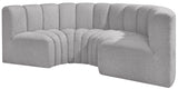 Arc Grey Boucle Fabric Modular Sofa 102Grey-S4C Meridian Furniture