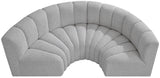 Arc Grey Boucle Fabric Modular Sofa 102Grey-S4C Meridian Furniture