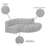 Arc Grey Boucle Fabric Modular Sofa 102Grey-S4D Meridian Furniture