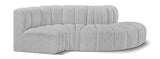 Arc Grey Boucle Fabric Modular Sofa 102Grey-S4D Meridian Furniture