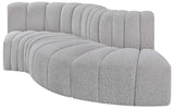 Arc Grey Boucle Fabric Modular Sofa 102Grey-S4D Meridian Furniture