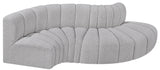 Arc Grey Boucle Fabric Modular Sofa 102Grey-S4D Meridian Furniture