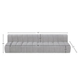 Arc Grey Boucle Fabric Modular Sofa 102Grey-S4E Meridian Furniture