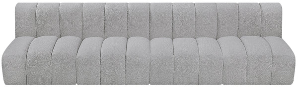 Arc Grey Boucle Fabric Modular Sofa 102Grey-S4E Meridian Furniture