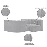 Arc Grey Boucle Fabric Modular Sofa 102Grey-S4F Meridian Furniture