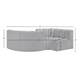 Arc Grey Boucle Fabric Modular Sofa 102Grey-S4F Meridian Furniture