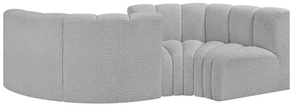 Arc Grey Boucle Fabric Modular Sofa 102Grey-S4F Meridian Furniture