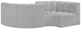 Arc Grey Boucle Fabric Modular Sofa 102Grey-S4F Meridian Furniture