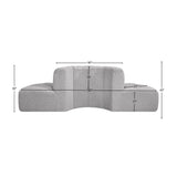 Arc Grey Boucle Fabric Modular Sofa 102Grey-S4G Meridian Furniture