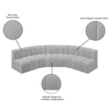 Arc Grey Boucle Fabric Modular Sofa 102Grey-S5A Meridian Furniture