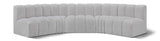 Arc Grey Boucle Fabric Modular Sofa 102Grey-S5A Meridian Furniture