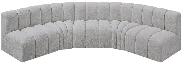 Arc Grey Boucle Fabric Modular Sofa 102Grey-S5A Meridian Furniture