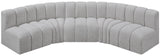 Arc Grey Boucle Fabric Modular Sofa 102Grey-S5A Meridian Furniture