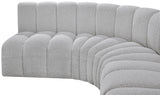 Arc Grey Boucle Fabric Modular Sofa 102Grey-S5A Meridian Furniture