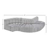 Arc Grey Boucle Fabric Modular Sofa 102Grey-S5B Meridian Furniture