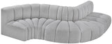 Arc Grey Boucle Fabric Modular Sofa 102Grey-S5B Meridian Furniture