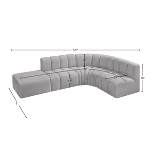 Arc Grey Boucle Fabric Modular Sofa 102Grey-S5C Meridian Furniture