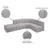 Arc Grey Boucle Fabric Modular Sofa 102Grey-S5C Meridian Furniture