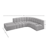 Arc Grey Boucle Fabric Modular Sofa 102Grey-S5C Meridian Furniture