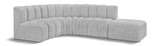 Arc Grey Boucle Fabric Modular Sofa 102Grey-S5C Meridian Furniture