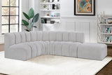 Arc Grey Boucle Fabric Modular Sofa 102Grey-S5C Meridian Furniture