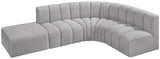 Arc Grey Boucle Fabric Modular Sofa 102Grey-S5C Meridian Furniture