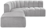 Arc Grey Boucle Fabric Modular Sofa 102Grey-S5C Meridian Furniture