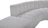 Arc Grey Boucle Fabric Modular Sofa 102Grey-S5C Meridian Furniture