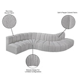 Arc Grey Boucle Fabric Modular Sofa 102Grey-S6A Meridian Furniture