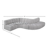 Arc Grey Boucle Fabric Modular Sofa 102Grey-S6A Meridian Furniture