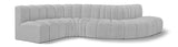 Arc Grey Boucle Fabric Modular Sofa 102Grey-S6A Meridian Furniture