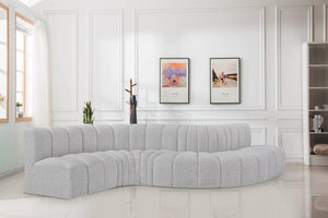 Arc Grey Boucle Fabric Modular Sofa 102Grey-S6A Meridian Furniture