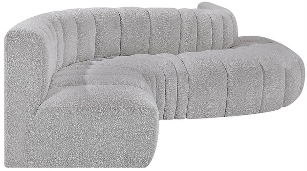 Arc Grey Boucle Fabric Modular Sofa 102Grey-S6A Meridian Furniture