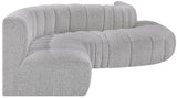 Arc Grey Boucle Fabric Modular Sofa 102Grey-S6A Meridian Furniture