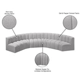 Arc Grey Boucle Fabric Modular Sofa 102Grey-S6B Meridian Furniture