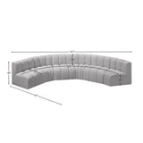 Arc Grey Boucle Fabric Modular Sofa 102Grey-S6B Meridian Furniture